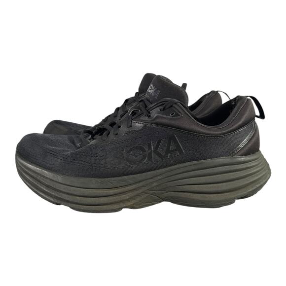 HOKA ONE ONE Men’s Bondi 8 Running Shoes All Black Size 13 Sneakers - Picture 4 of 8